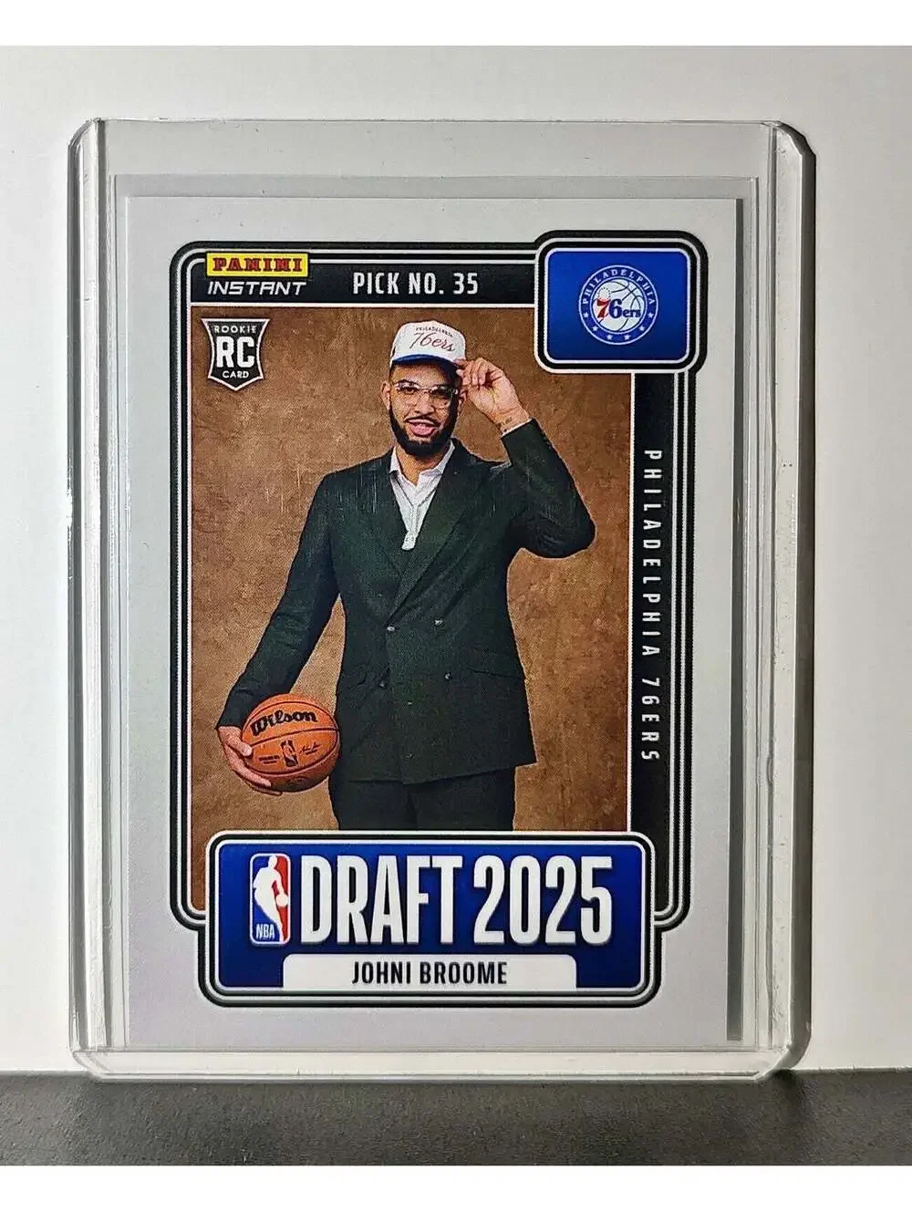 Johni Broome Rookie 2025-26 Panini NBA #29 Draft Night Card Philadelphia 76ers